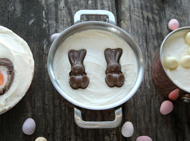 Easter Bunny Cheesecake in our Copper Tri-ply Casserole
