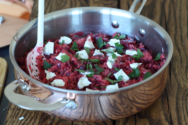 ProWare Stainless Steel Saute pan with beetroot risotto