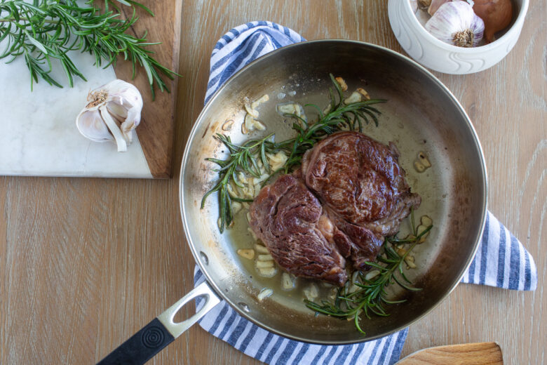 ProWare's Steak with Garlic and Fresh Herbs