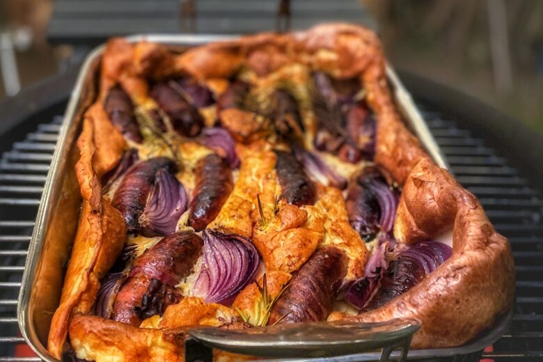 Toad in the Hole with Red Onion Gravy
